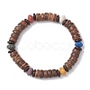 Natural Coconut & Lava Rock Beads Stretch Bracelets for Men Women BJEW-JB12497-02-2