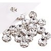 Silver Plated Brass Middle East Rhinestone Spacer Beads RB-PH0001-07S-NF-2