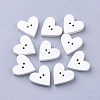 2-Hole Spray Painted Wooden Buttons X-BUTT-T007-019-1