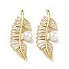 Brass Micro Pave Cubic Zirconia Pendants KK-D235-16G-1