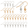 100Pcs 2 Colors Brass French Hooks with Coil and Ball KK-SC0003-62-1