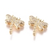 Brass Micro Pave Cubic Zirconia Multi-Strand Links ZIRC-G168-61G-1