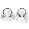 2Pcs 2 Styles Bridal Pearl Mesh Veil Cloth Hair Bands MRMJ-FG0001-16B-1