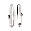 Non-Tarnish 304 Stainless Steel Slide On End Clasp Tubes X-STAS-C044-08B-P-1