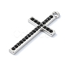 Rack Plating Alloy with Black Rhinestone Pendants FIND-Z051-04P-02-2