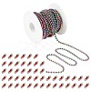5M Rainbow Color 304 Stainless Steel Ball Chains STAS-SZ0002-22C-1