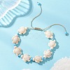Adjustable Synthetic Turquoise Sea Turtle Beads Braided Bead Bracelets for Women BJEW-JB13584-1