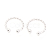 Rhodium Plated 925 Sterling Silver Cuff Earrings EJEW-H124-10P-1