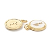 Brass Micro Pave Clear Cubic Zirconia Charms ZIRC-J040-44G-01-3