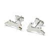 Non-Tarnish Cute Little Animal Theme 304 Stainless Steel Stud Earrings EJEW-B041-02F-P-1
