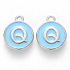Platinum Plated Alloy Enamel Charms ENAM-S118-04Q-P-1