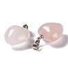 Natural Rose Quartz Pendants X-G-I311-A13-3
