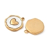 304 Stainless Steel Pave Natural Shell Pendants X-STAS-F319-02B-G02-2