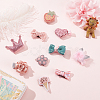 2 Sets Cute Polyester & Cotton Hair Clips Set OHAR-OC0001-04-5