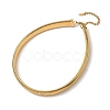 12MM 304 Stainless Steel Flat Snake Chain Necklaces for Women NJEW-U049-01G-4
