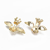 Brass Micro Pave Clear Cubic Zirconia Peg Bails Charms KK-S356-119G-NF-2