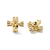 Rack Plating Brass Micro Pave Clear Cubic Zirconia Beads KK-U014-10A-G-1