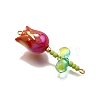 UV Plated Acrylic Flower Links Connector Charms PALLOY-TA00272-5