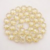 Hexagon Electroplate Full Rainbow Plated Glass Beads Strands EGLA-P015-F01-1