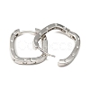 Brass Oval with Polka Dot Hoop Earrings for Woman EJEW-F314-02B-P-2