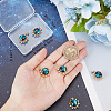6Pcs Brass Micro Pave Clear Cubic Zirconia Pendants KK-BBC0010-32-3
