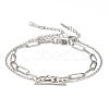 Tarnish Resistant 304 Stainless Steel Paperclip Chains & Cable Chain Bracelet Sets AJEW-U005-05E-P-1