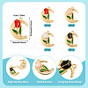 16Pcs 4 Colors Alloy Enamel Pendants ENAM-TA0002-29-4