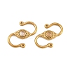 304 Stainless & Natural Rose Quartz S-Hook Clasps SA-CBA3073-02G-02-1