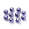 Pearlized Dark Blue Glazed Porcelain Round Beads X-PORC-D001-10mm-14-1