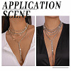 Fingerinspire 1Pc Iron Rhinestone Tennis Chains Bib Necklace NJEW-FG0001-11A-7