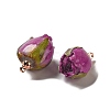 Preserved Rose with Golden Alloy Pendants FIND-M010-01B-2