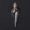 Teardrop Glass Cork Bottle Big Pendants AJEW-A041-01C-1