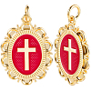 6Pcs Brass Enamel Pendants KK-BBC0019-83-1