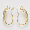 Brass Micro Pave Cubic Zirconia Earring Hooks ZIRC-Q022-035G-NF-2