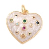 Eco-Friendly Brass Micro Pave Cubic Zirconia with Enamel Pendants X-KK-K268-15G-2