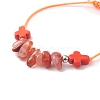 Natural & Synthetic Mixed Gemstone Chips & Cross Braided Bead Bracelet for Women BJEW-JB09254-5