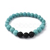 Natural & Synthetic Gemstone Beaded Stretch Bracelets BJEW-JB05414-2