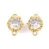 Brass Pave Clear Cubic Zirconia Connector Charms CU-CBAA6E8-11G-1