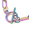 Unisex PVD Vacuum Plating 304 Stainless Steel Paperclip Chain Bracelets BJEW-H541-03A-MC-2