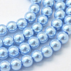 Baking Paint Pearlized Glass Pearl Round Bead Strands X-HY-Q003-4mm-24-1