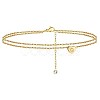 Heart Brass with Crystal Rhinestone Anklets FS-WGC43DA-08-1