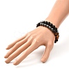 Natural Tiger Eye & Lava Rock & Synthetic Hematitie Beads Stretch Bracelet Set BJEW-JB07030-5