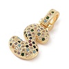 Brass Micro Pave Cubic Zirconia Pendants ZIRC-P121-01G-S-2