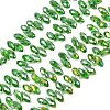 Electroplate Glass Faceted Teardrop Beads Strands EGLA-D014-19-1-1