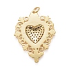 Rack Plating Brass Micro Pave Clear Cubic Zirconia Pendants KK-M229-40G-2