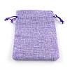 Polyester Imitation Burlap Packing Pouches Drawstring Bags ABAG-R005-14x10-03-1