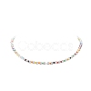 Natural Quartz Crystal & Glass Seed Bead Beaded Necklaces for Women NJEW-JN04262-4