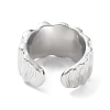 Brass Textured Open Cuff Rings for Women RJEW-D016-01P-3