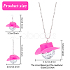 6 Pairs Plastic Cap with Glass Disco Ball Dangle Earrings & 1Pc Pendant Necklace SJEW-AN0001-10-2