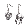 Alloy Rhinestone Spider & Heart Dangle Earrings EJEW-JE06655-02-1